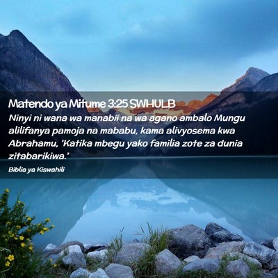 Picture 02 - Matendo ya Mitume 3:25 SWHULB - Ninyi ni wana wa manabii na wa agano ambalo Mungu - Bible Verse Picture