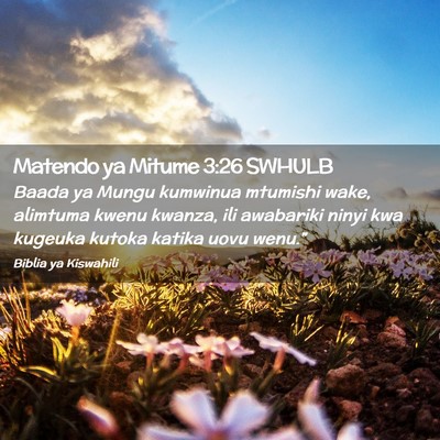 Picture 02 - Matendo ya Mitume 3:26 SWHULB - Baada ya Mungu kumwinua mtumishi wake, alimtuma - Bible Verse Picture