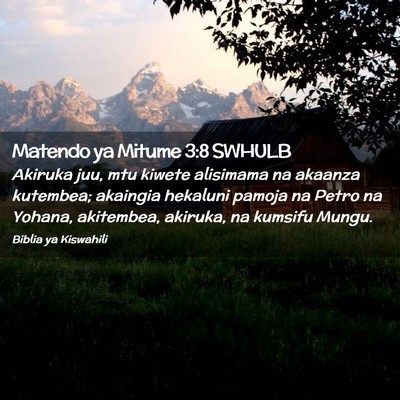 Picture 02 - Matendo ya Mitume 3:8 SWHULB - Akiruka juu, mtu kiwete alisimama na akaanza - Bible Verse Picture