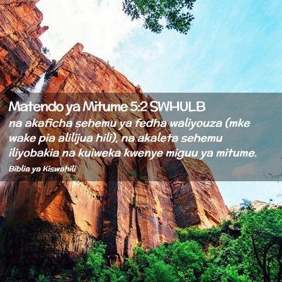 Picture 02 - Matendo ya Mitume 5:2 SWHULB - na akaficha sehemu ya fedha waliyouza (mke wake - Bible Verse Picture