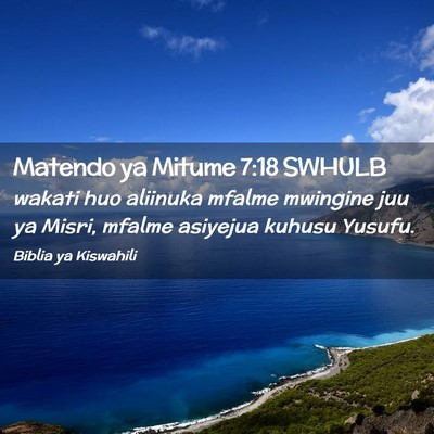 Picture 02 - Matendo ya Mitume 7:18 SWHULB - wakati huo aliinuka mfalme mwingine juu ya Misri, - Bible Verse Picture