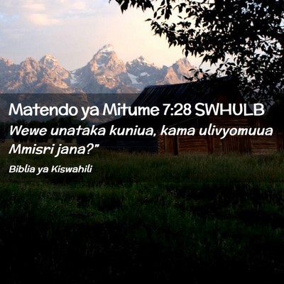 Picture 02 - Matendo ya Mitume 7:28 SWHULB - Wewe unataka kuniua, kama ulivyomuua Mmisri - Bible Verse Picture