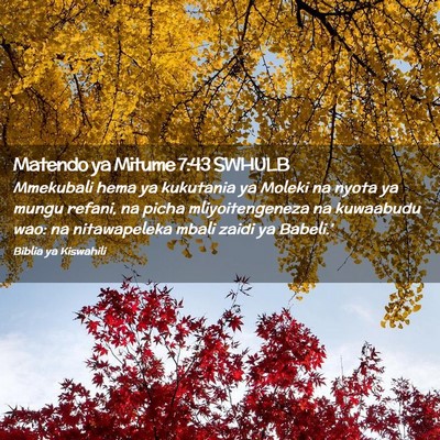 Picture 02 - Matendo ya Mitume 7:43 SWHULB - Mmekubali hema ya kukutania ya Moleki na nyota ya - Bible Verse Picture