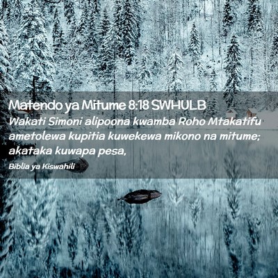 Picture 02 - Matendo ya Mitume 8:18 SWHULB - Wakati Simoni alipoona kwamba Roho Mtakatifu - Bible Verse Picture