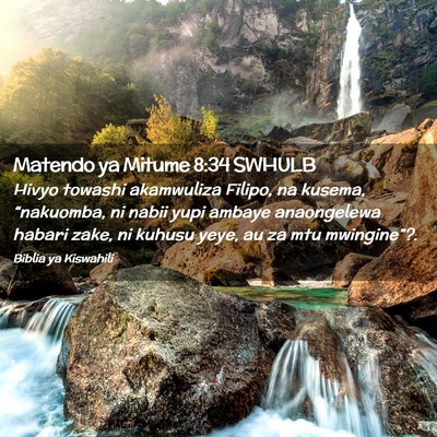 Picture 02 - Matendo ya Mitume 8:34 SWHULB - Hivyo towashi akamwuliza Filipo, na kusema, - Bible Verse Picture
