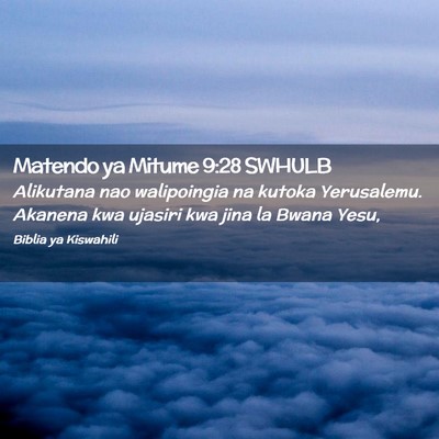 Picture 02 - Matendo ya Mitume 9:28 SWHULB - Alikutana nao walipoingia na kutoka Yerusalemu. - Bible Verse Picture