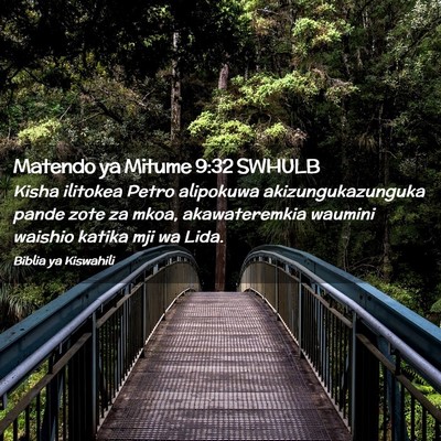 Picture 02 - Matendo ya Mitume 9:32 SWHULB - Kisha ilitokea Petro alipokuwa akizungukazunguka - Bible Verse Picture