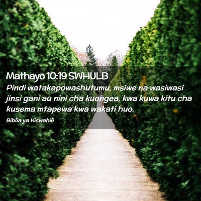 Picture 02 - Mathayo 10:19 SWHULB - Pindi watakapowashutumu, msiwe na wasiwasi jinsi - Bible Verse Picture