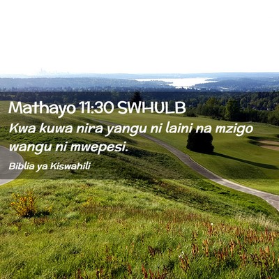 Picture 02 - Mathayo 11:30 SWHULB - Kwa kuwa nira yangu ni laini na mzigo wangu ni - Bible Verse Picture