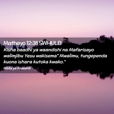 Picture 02 - Mathayo 12:38 SWHULB - Kisha baadhi ya waandishi na Mafarisayo walimjibu - Bible Verse Picture