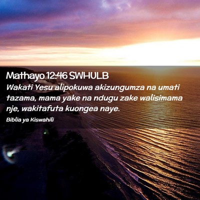 Picture 02 - Mathayo 12:46 SWHULB - Wakati Yesu alipokuwa akizungumza na umati - Bible Verse Picture