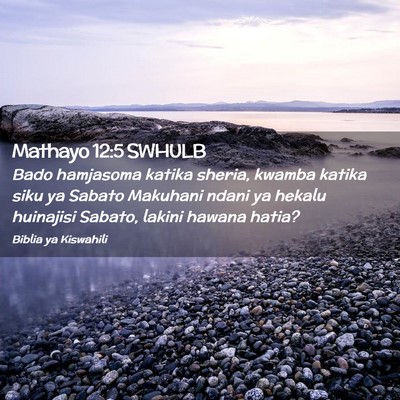 Picture 02 - Mathayo 12:5 SWHULB - Bado hamjasoma katika sheria, kwamba katika siku - Bible Verse Picture