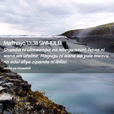 Picture 02 - Mathayo 13:38 SWHULB - Shamba ni ulimwengu; na mbegu nzuri, hawa ni wana - Bible Verse Picture