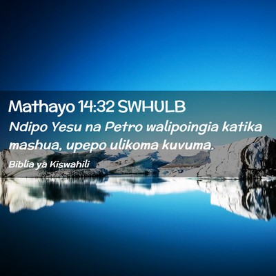 Picture 02 - Mathayo 14:32 SWHULB - Ndipo Yesu na Petro walipoingia katika mashua, - Bible Verse Picture