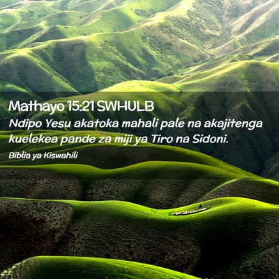 Picture 02 - Mathayo 15:21 SWHULB - Ndipo Yesu akatoka mahali pale na akajitenga - Bible Verse Picture
