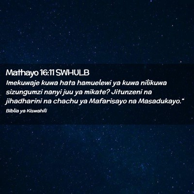 Picture 02 - Mathayo 16:11 SWHULB - Imekuwaje kuwa hata hamuelewi ya kuwa nilikuwa - Bible Verse Picture
