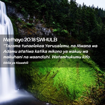 Picture 02 - Mathayo 20:18 SWHULB - ''Tazama tunaelekea Yerusalemu, na Mwana wa Adamu - Bible Verse Picture