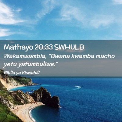 Picture 02 - Mathayo 20:33 SWHULB - Wakamwambia, “Bwana kwamba macho yetu - Bible Verse Picture