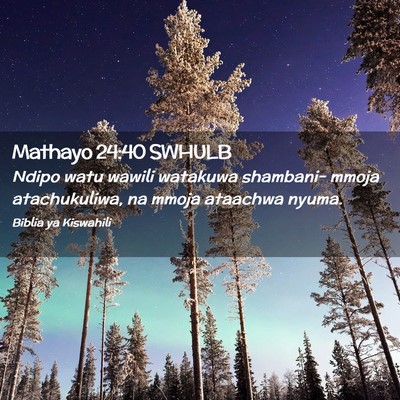 Picture 02 - Mathayo 24:40 SWHULB - Ndipo watu wawili watakuwa shambani- mmoja - Bible Verse Picture