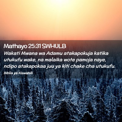 Picture 02 - Mathayo 25:31 SWHULB - Wakati Mwana wa Adamu atakapokuja katika utukufu - Bible Verse Picture
