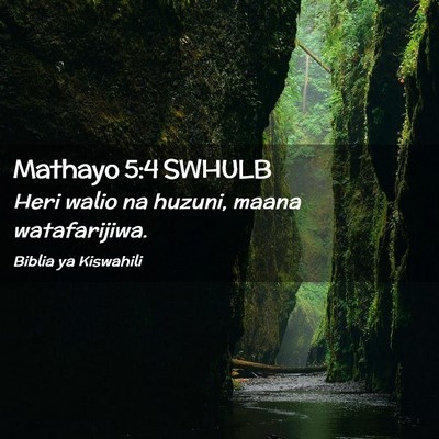 Picture 02 - Mathayo 5:4 SWHULB - Heri walio na huzuni, maana - Bible Verse Picture