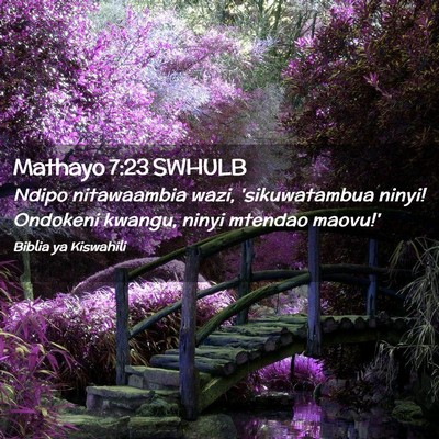 Picture 02 - Mathayo 7:23 SWHULB - Ndipo nitawaambia wazi, 'sikuwatambua ninyi! - Bible Verse Picture