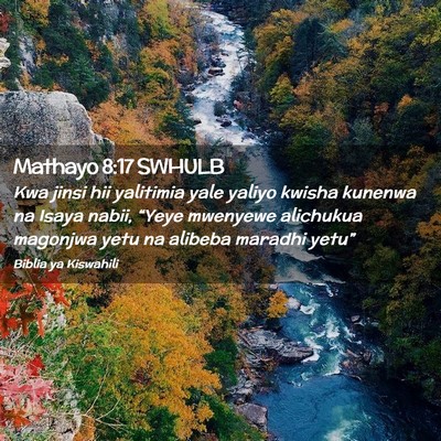 Picture 02 - Mathayo 8:17 SWHULB - Kwa jinsi hii yalitimia yale yaliyo kwisha - Bible Verse Picture