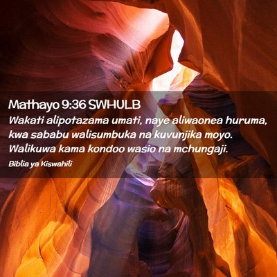 Picture 02 - Mathayo 9:36 SWHULB - Wakati alipotazama umati, naye aliwaonea huruma, - Bible Verse Picture
