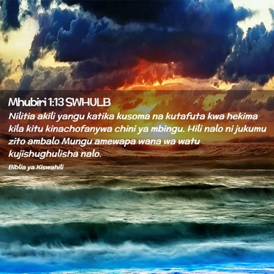 Picture 02 - Mhubiri 1:13 SWHULB - Nilitia akili yangu katika kusoma na kutafuta kwa - Bible Verse Picture