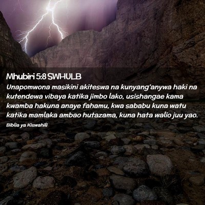 Picture 02 - Mhubiri 5:8 SWHULB - Unapomwona masikini akiteswa na kunyang'anywa - Bible Verse Picture
