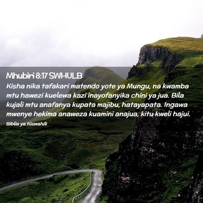 Picture 02 - Mhubiri 8:17 SWHULB - Kisha nika tafakari matendo yote ya Mungu, na - Bible Verse Picture