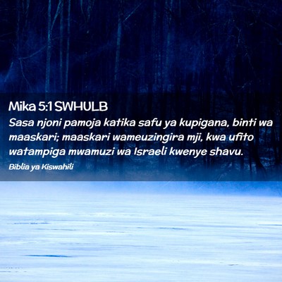 Picture 02 - Mika 5:1 SWHULB - Sasa njoni pamoja katika safu ya kupigana, binti - Bible Verse Picture