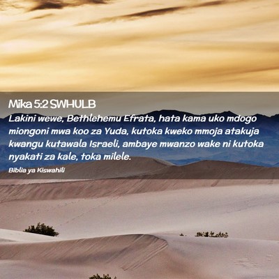 Picture 02 - Mika 5:2 SWHULB - Lakini wewe, Bethlehemu Efrata, hata kama uko - Bible Verse Picture