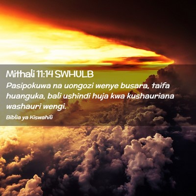 Picture 02 - Mithali 11:14 SWHULB - Pasipokuwa na uongozi wenye busara, taifa - Bible Verse Picture