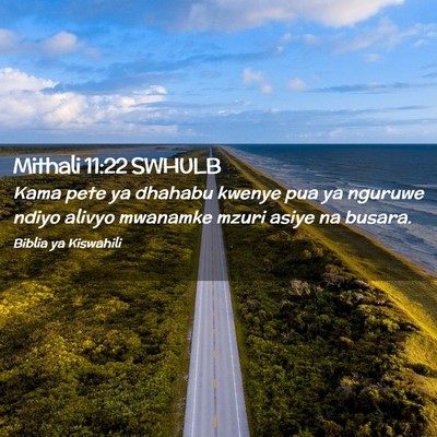 Picture 02 - Mithali 11:22 SWHULB - Kama pete ya dhahabu kwenye pua ya nguruwe ndiyo - Bible Verse Picture