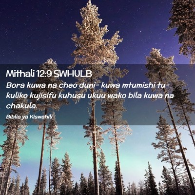 Picture 02 - Mithali 12:9 SWHULB - Bora kuwa na cheo duni- kuwa mtumishi tu- kuliko - Bible Verse Picture