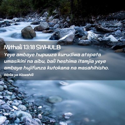 Picture 02 - Mithali 13:18 SWHULB - Yeye ambaye hupuuza kurudiwa atapata umasikini na - Bible Verse Picture