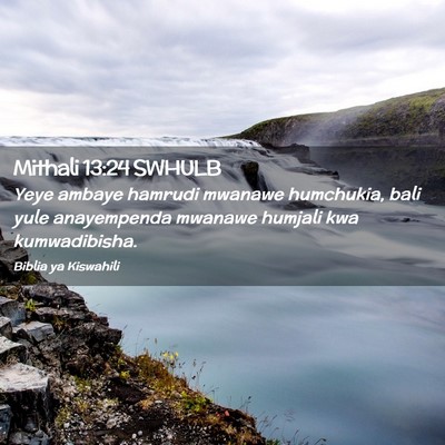 Picture 02 - Mithali 13:24 SWHULB - Yeye ambaye hamrudi mwanawe humchukia, bali yule - Bible Verse Picture