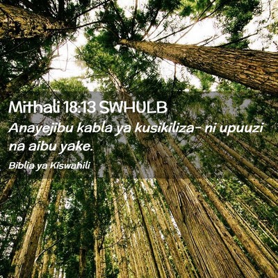 Picture 02 - Mithali 18:13 SWHULB - Anayejibu kabla ya kusikiliza- ni upuuzi na aibu - Bible Verse Picture