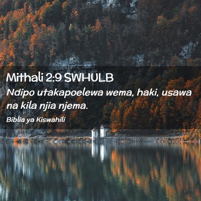 Picture 02 - Mithali 2:9 SWHULB - Ndipo utakapoelewa wema, haki, usawa na kila njia - Bible Verse Picture