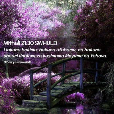 Picture 02 - Mithali 21:30 SWHULB - Hakuna hekima, hakuna ufahamu, na hakuna shauri - Bible Verse Picture