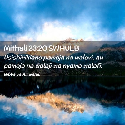 Picture 02 - Mithali 23:20 SWHULB - Usishirikiane pamoja na walevi, au pamoja na - Bible Verse Picture