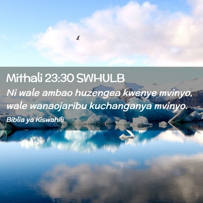 Picture 02 - Mithali 23:30 SWHULB - Ni wale ambao huzengea kwenye mvinyo, wale - Bible Verse Picture