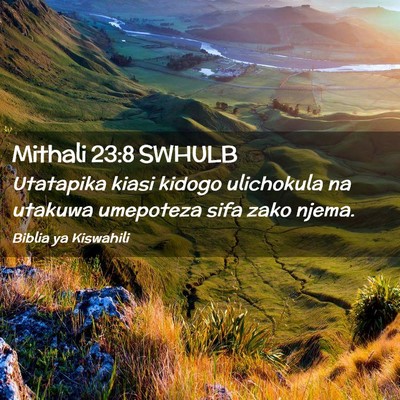 Picture 02 - Mithali 23:8 SWHULB - Utatapika kiasi kidogo ulichokula na utakuwa - Bible Verse Picture