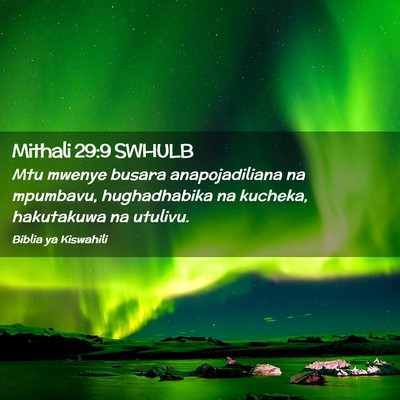 Picture 02 - Mithali 29:9 SWHULB - Mtu mwenye busara anapojadiliana na mpumbavu, - Bible Verse Picture