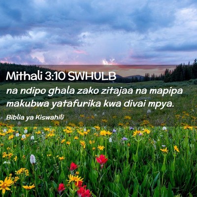 Picture 02 - Mithali 3:10 SWHULB - na ndipo ghala zako zitajaa na mapipa makubwa - Bible Verse Picture