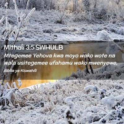 Picture 02 - Mithali 3:5 SWHULB - Mtegemee Yehova kwa moyo wako wote na wala - Bible Verse Picture