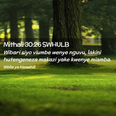 Picture 02 - Mithali 30:26 SWHULB - Wibari siyo viumbe wenye nguvu, lakini - Bible Verse Picture