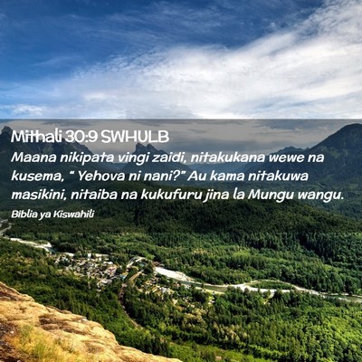 Picture 02 - Mithali 30:9 SWHULB - Maana nikipata vingi zaidi, nitakukana wewe na - Bible Verse Picture