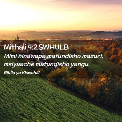 Picture 02 - Mithali 4:2 SWHULB - Mimi ninawapa mafundisho mazuri; msiyaache - Bible Verse Picture